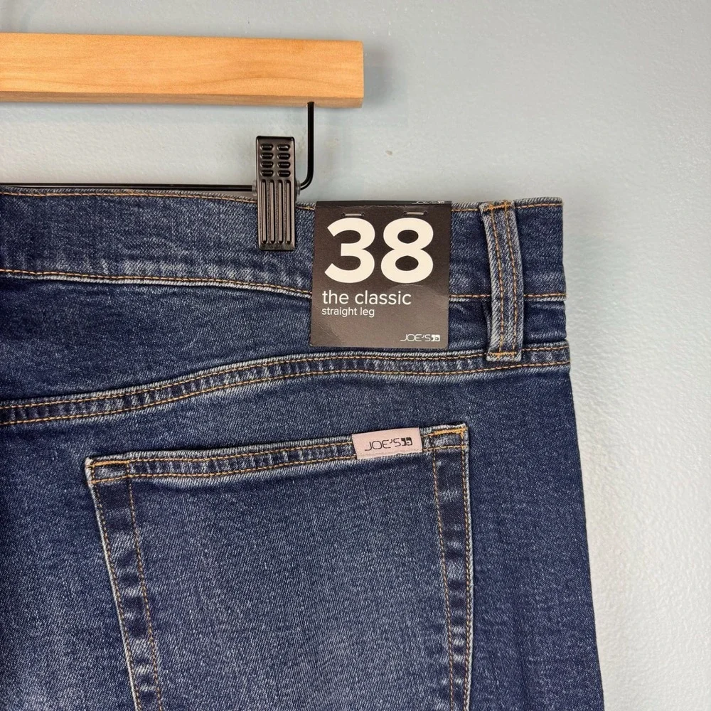 NEW Joe's Jeans The Classic Straight Leg Mens 38x32 Blue Dark Wash Stretch Denim